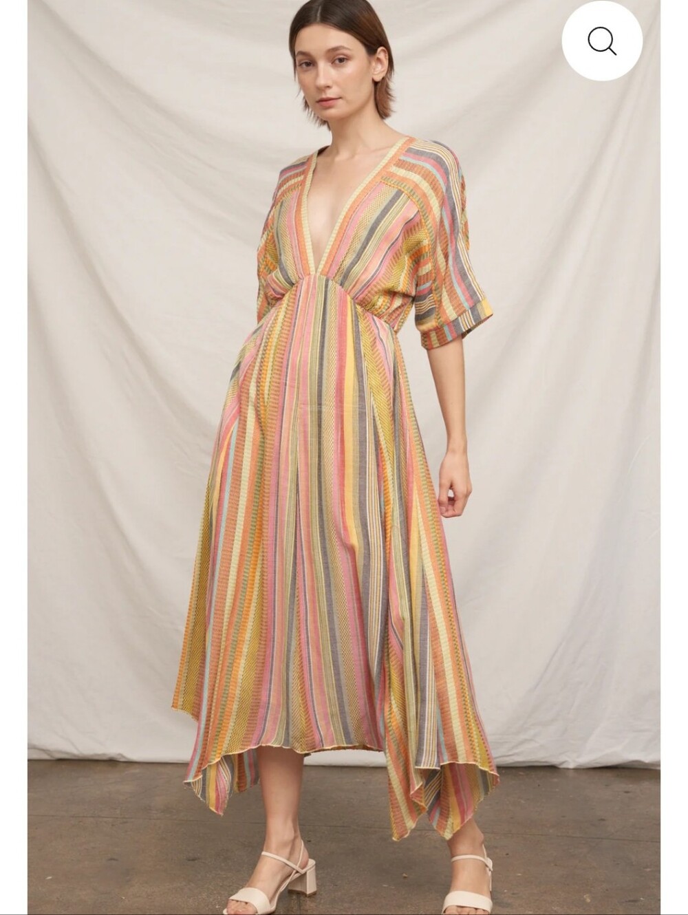 En Creme  asymmetric striped midi Jenny dress, size medium